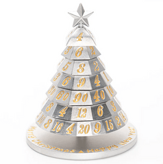 Aluminum Christmas Tree 7 Dice Set-Silver snow